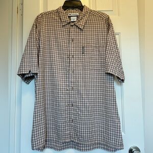 Columbia Brown/Tan plaid men’s XL button-down short sleeve shirt